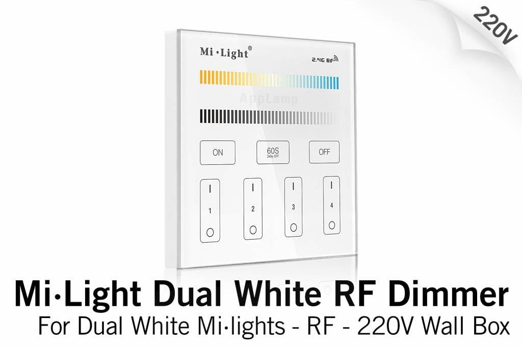 MiLight MiLight Inbouw Dual White RF Touch Dimmer Paneel 4-kanaals, 220V
