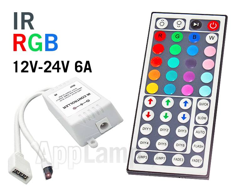 RGB LED-strip Controller met IR ontvanger en 44 KEY afstandsbediening