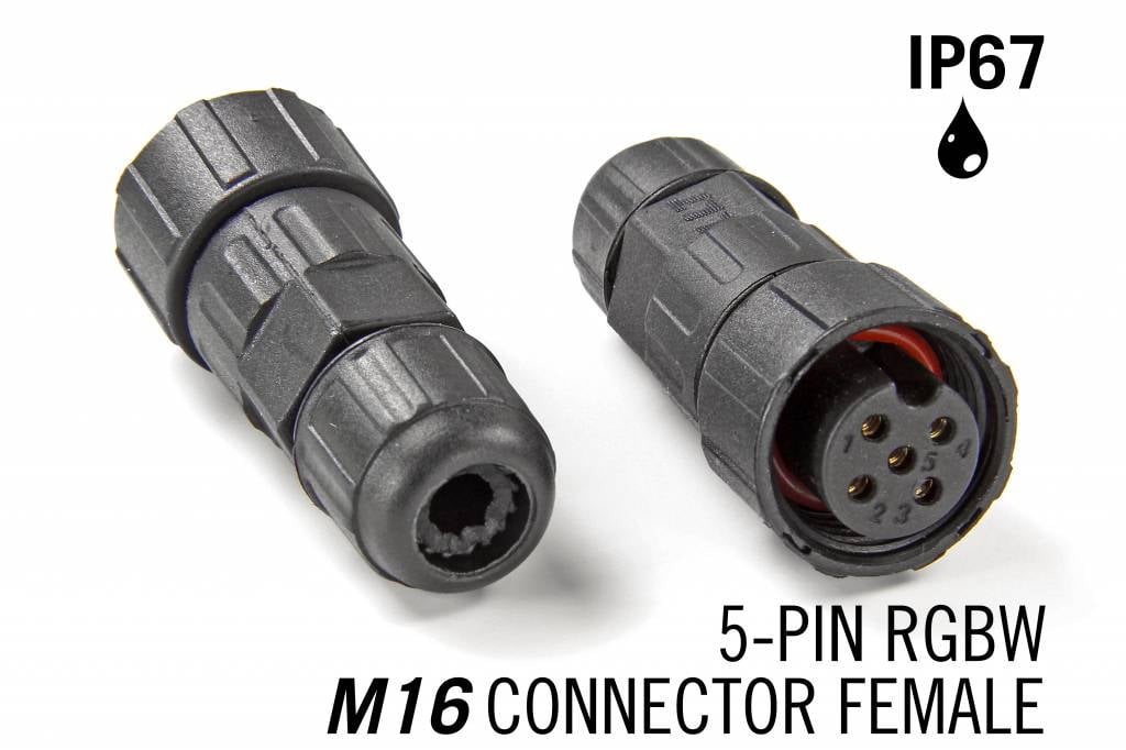 M16 5-pin IP67 Waterdichte Connector Female - RGBW