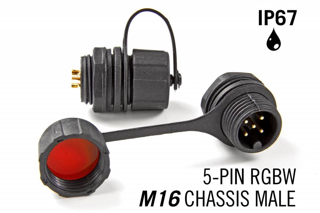 M16 5-pin Male Chassis IP67 Waterdichte Connector - RGBW