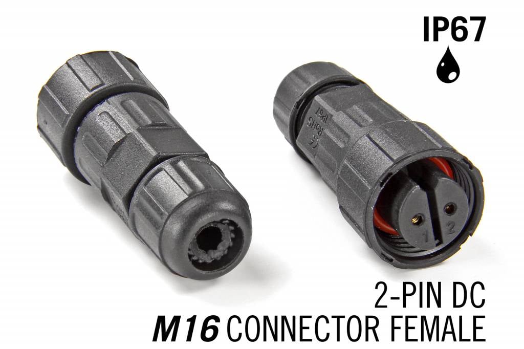 M16 tweepolige IP67 Waterdichte Connector Female - DC