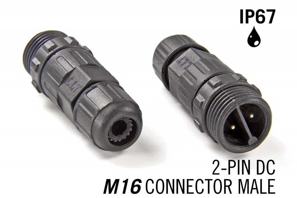 M16 tweepolige IP67 Waterdichte Cable Connector Male - DC