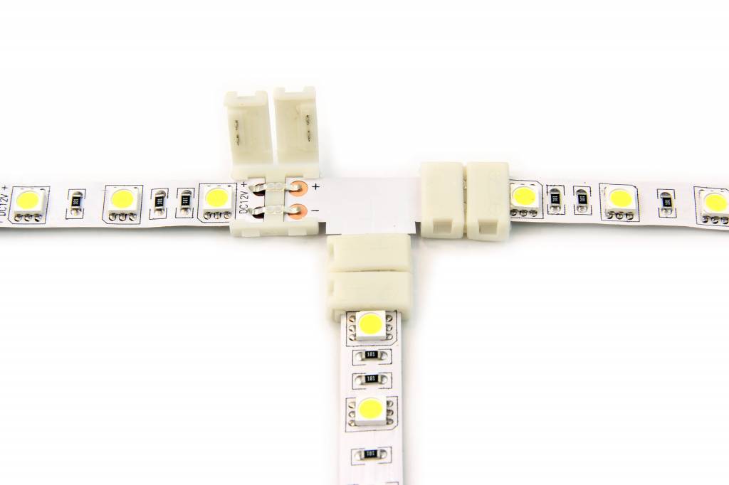 Witte LED strip T-connector, soldeervrij