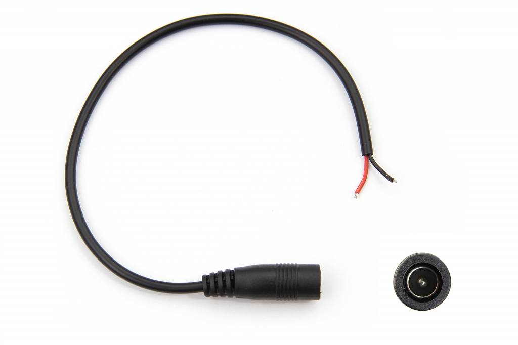 DC 5.5mm x 2.5mm plug female met 15 of 100cm kabel