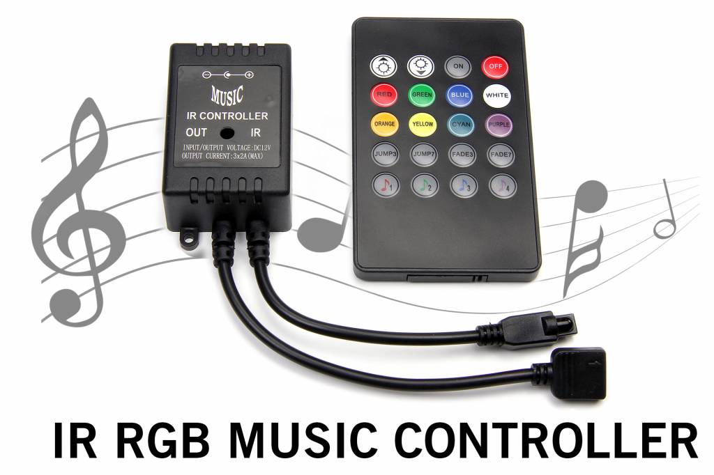RGB LED strip Muziek Controller met IR remote